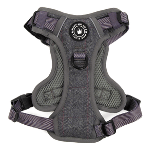 Trail & Glow Tweed Dog Harness - Slate Tweed - Bailey and Coco (UK)