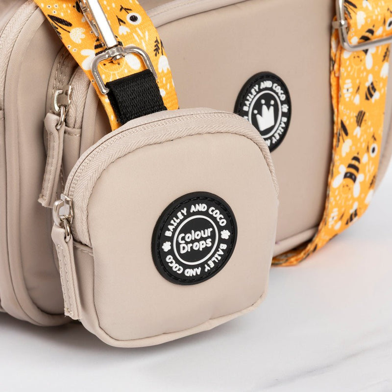 Wanna - Bee Adjustable Dog Harness, Lead, Collar & Latte Dog Walking Bag Bundle - Bailey and Coco (UK)