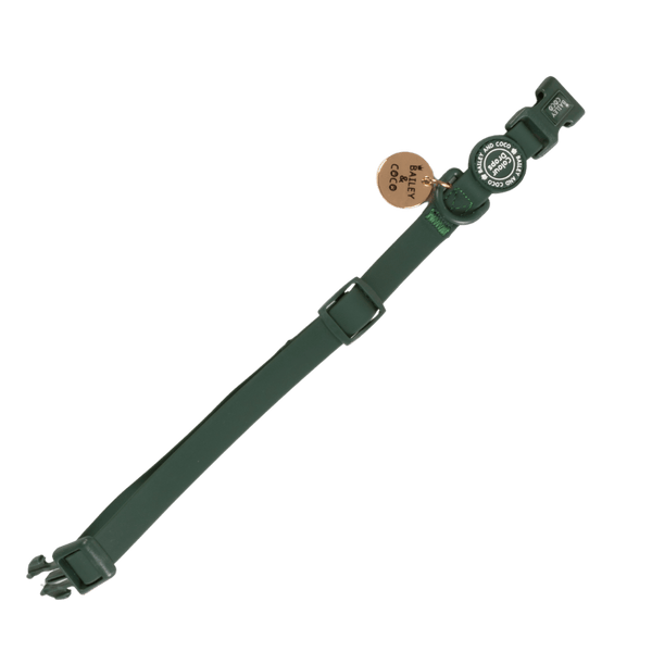 Waterproof Adjustable Collar - Colour Drops - Forest Green - Bailey and Coco (UK)