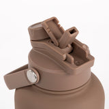2 - in - 1 Dog Walking Water Bottle with Straw & Treat Bowl - 1L - Cocoa Latte - Bailey and Coco (UK)
