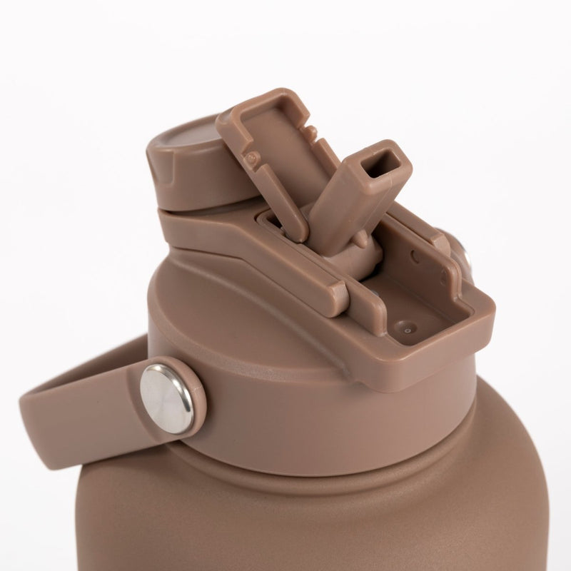 2 - in - 1 Dog Walking Water Bottle with Straw & Treat Bowl - 1L - Cocoa Latte - Bailey and Coco (UK)