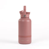 2 - in - 1 Dog Walking Water Bottle with Straw & Treat Bowl - 1L - Rosewood - Bailey and Coco (UK)