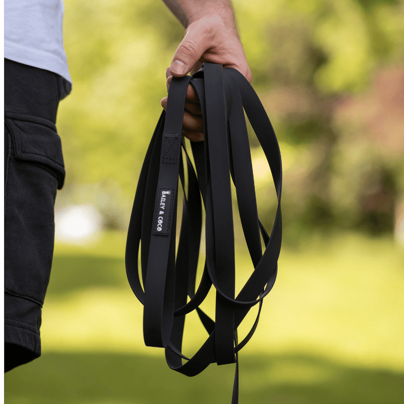 5M Long Line Waterproof Dog Lead - Black - Bailey and Coco (UK)