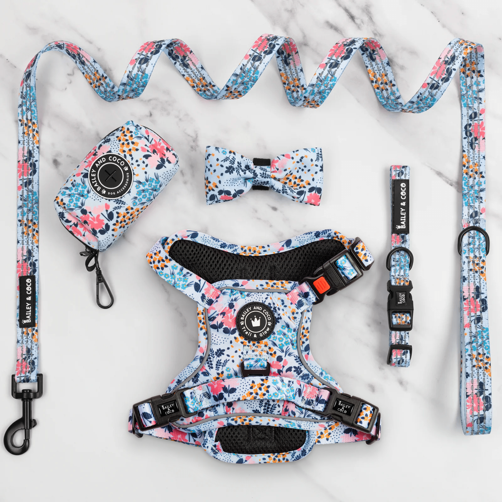 Trail & Glow® Dog Harness Bundle Set - Spring Dreams.