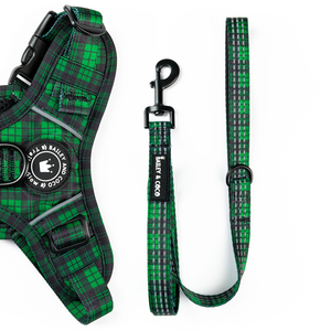 Dog Harness and Lead Set - The Green Tartan One.