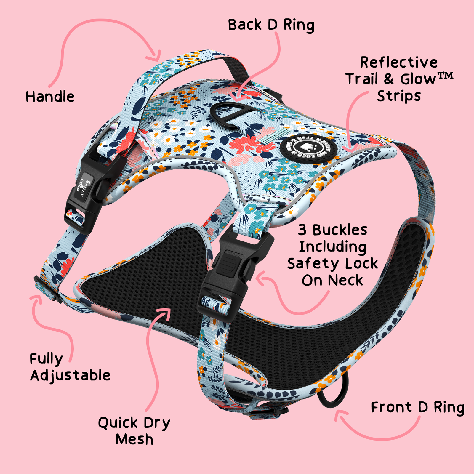 Dog Harness and Lead Set - Spring Dreams.