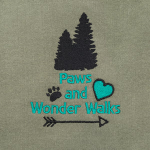 Embroidered Wonder Walks Organic Sweatshirt - Khaki.