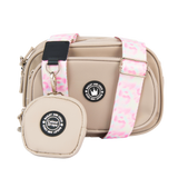 Dog Walking Bag - Latte with Candy Floss Strap