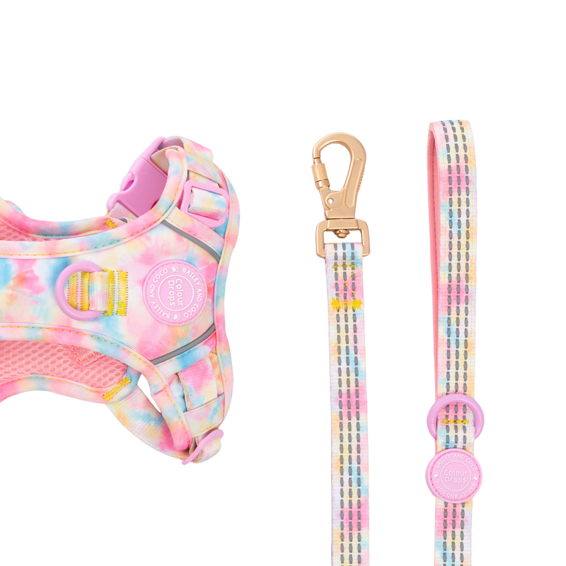 Trail & Glow Dog Lead 5ft - Colour Drops - Candy Floss