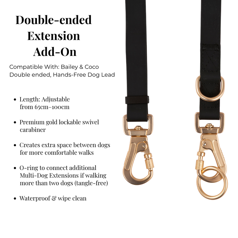 Multi-Dog Extension for Double Ended Dog Lead – Jet Black