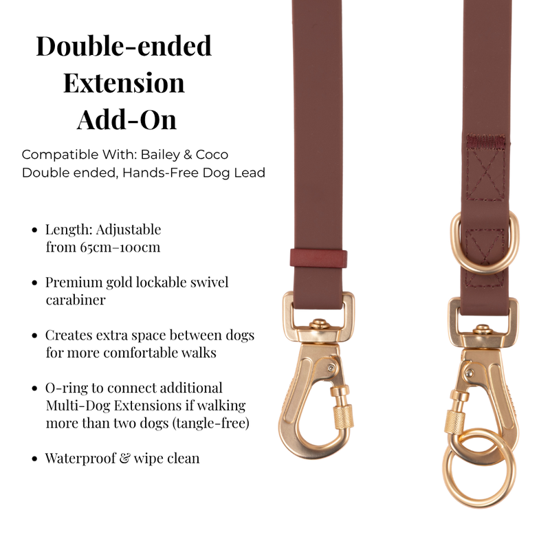 Hands-Free Double Ended Dog Lead Complete Set – Mulberry