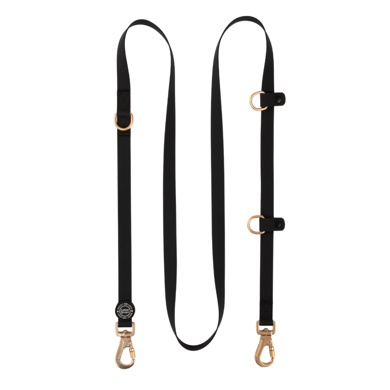 Double ended Hands-Free Dog Lead - Waterproof - Black.