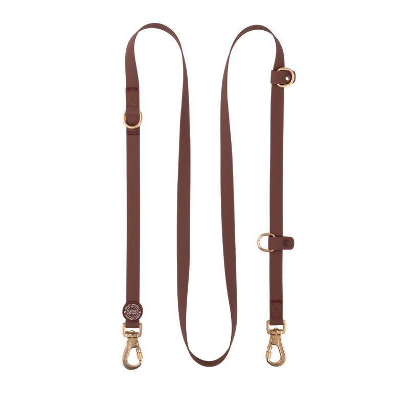 Double ended Hands-Free Dog Lead - Waterproof - Mulberry.