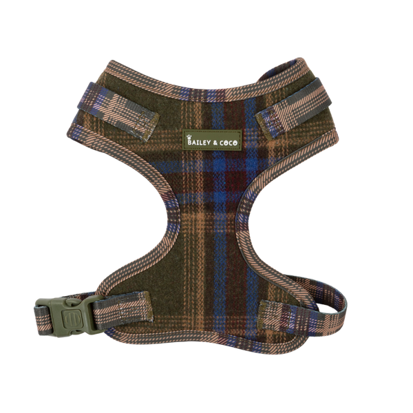 Mayfair Tweed Dog Harness - Adjustable Neck Dog Harness