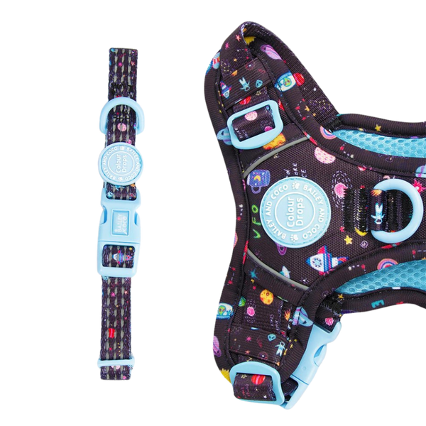 Trail & Glow® Adjustable Collar - COLOUR DROPS® - Space Paws