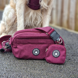 Premium Mulberry Tweed Dog Walking Bag