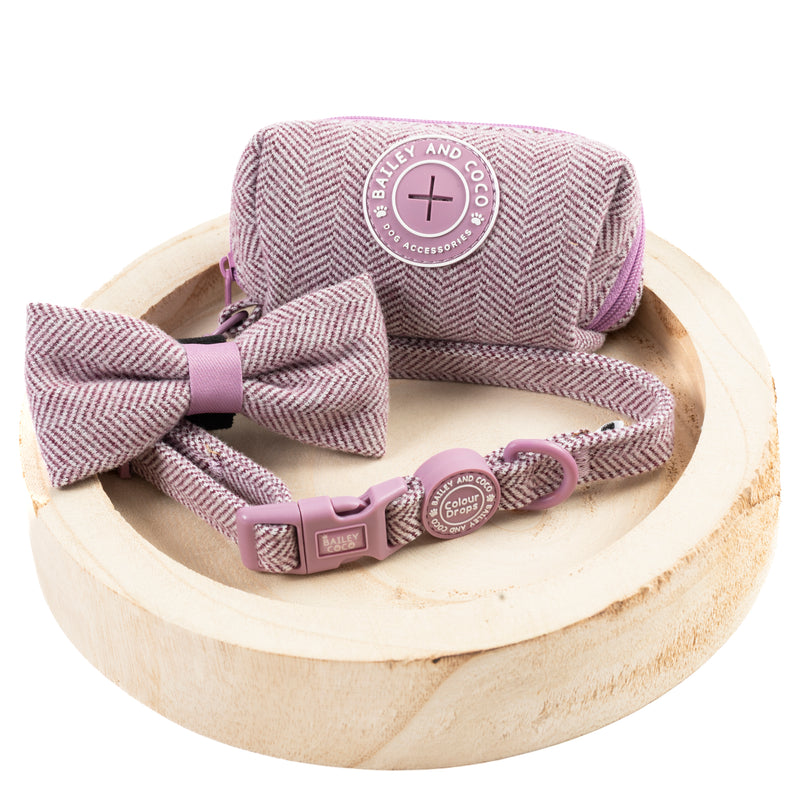 Adjustable Collar - Colour Drops - Plum Tweed