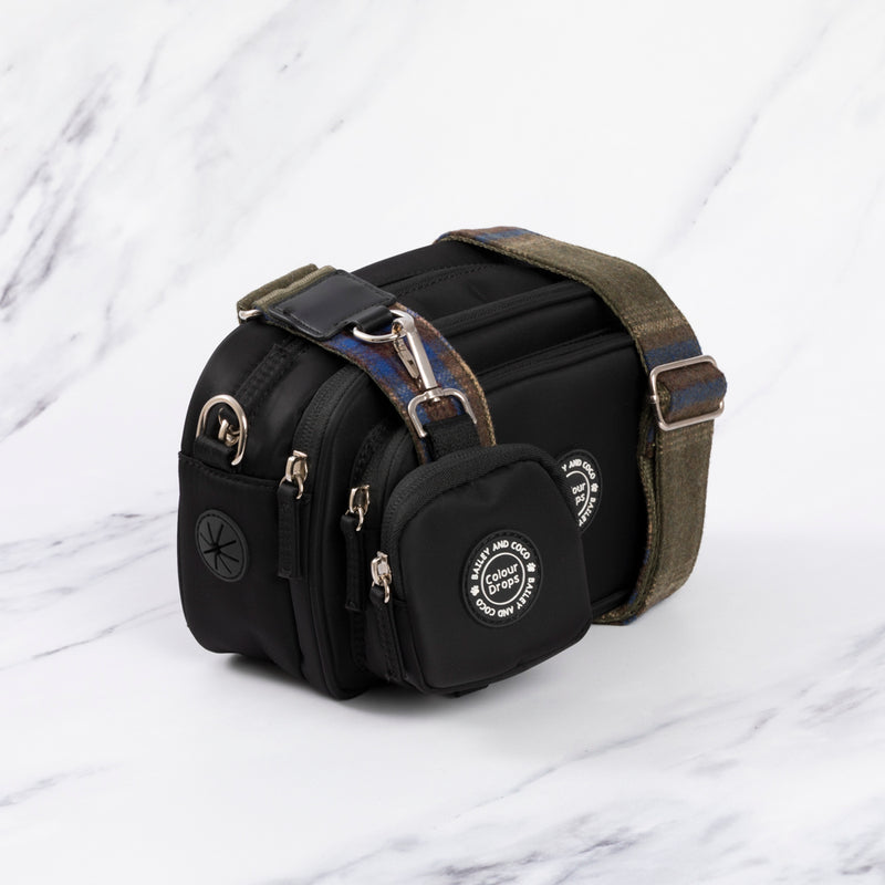 Dog Walking Bag - Black with Mayfair Tweed Strap