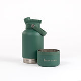 2-in-1  Dog Walking Water Bottle with Straw & Treat Bowl  - 1L - Forest Walk