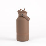 2-in-1  Dog Walking Water Bottle with Straw & Treat Bowl  - 1L - Cocoa Latte.