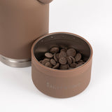 2-in-1  Dog Walking Water Bottle with Straw & Treat Bowl  - 1L - Cocoa Latte.