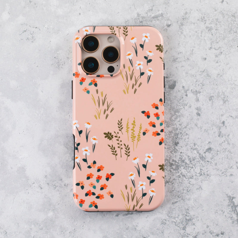 Blush Pink Floral iPhone 14 Case - front view