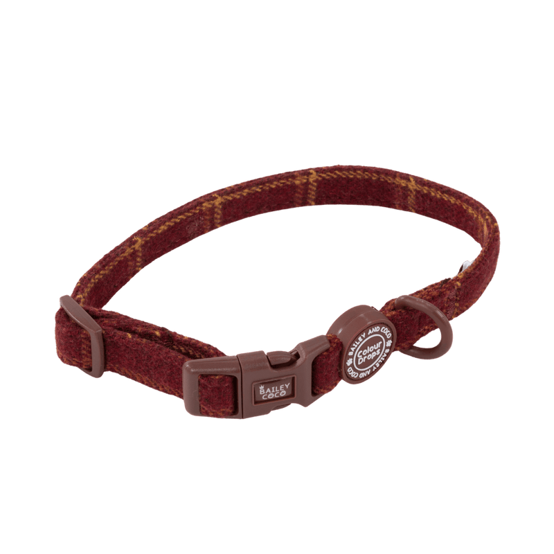 Adjustable Collar - Colour Drops - Mulberry Plaid - Bailey and Coco (UK)