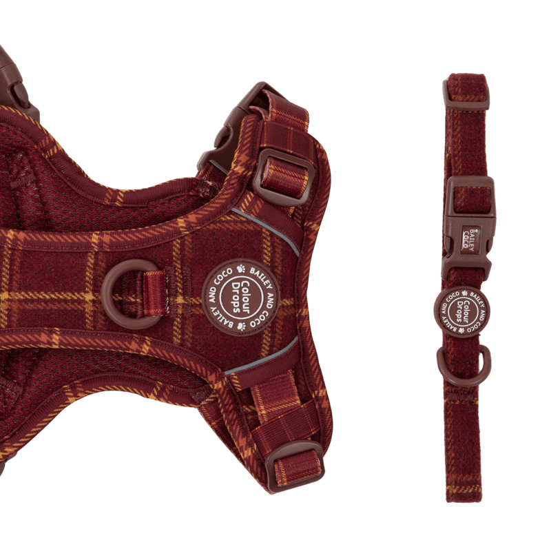 Adjustable Collar - Colour Drops - Mulberry Plaid - Bailey and Coco (UK)