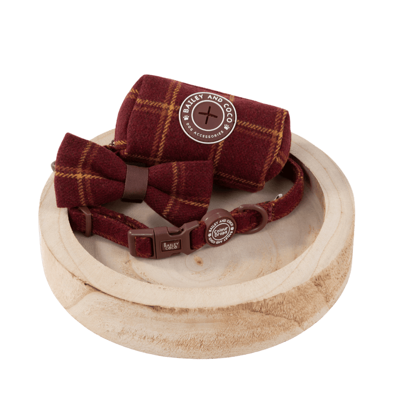 Adjustable Collar - Colour Drops - Mulberry Plaid - Bailey and Coco (UK)