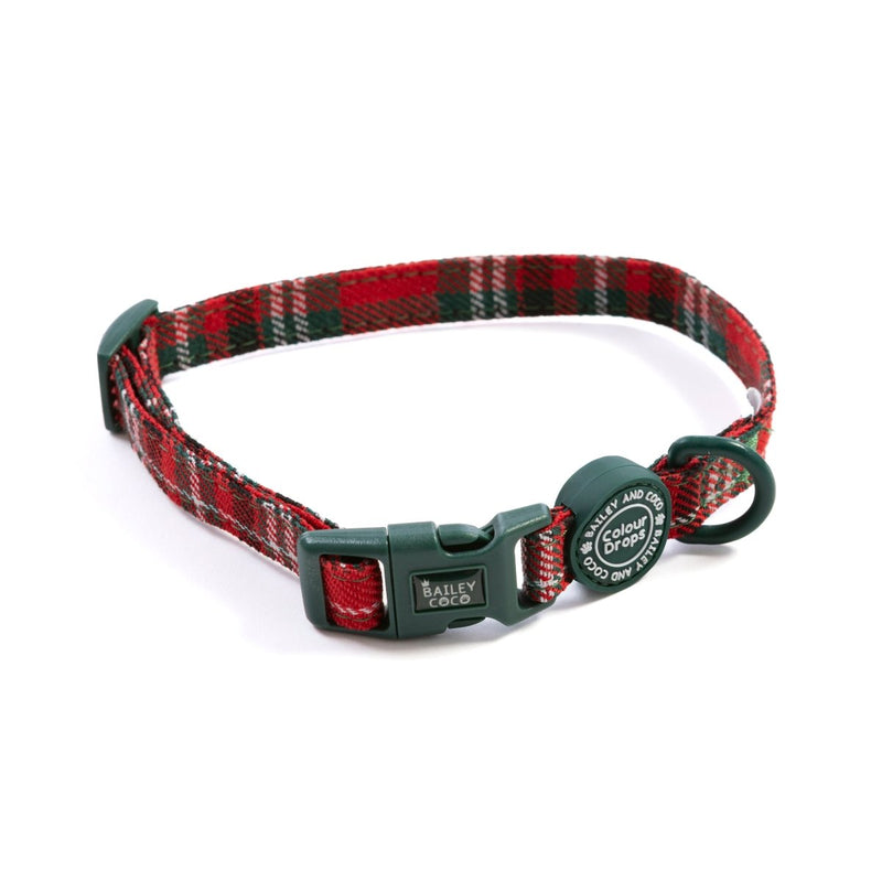 Adjustable Collar - Colour Drops - Red Highland Tartan - Bailey and Coco (UK)