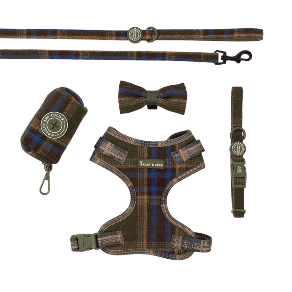 Adjustable Dog Harness Bundle Set - Mayfair Tweed - Bailey and Coco (UK)