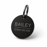 Black Engraved Dog Tag – Personalised Stainless Steel ID Tag - Bailey and Coco (UK)