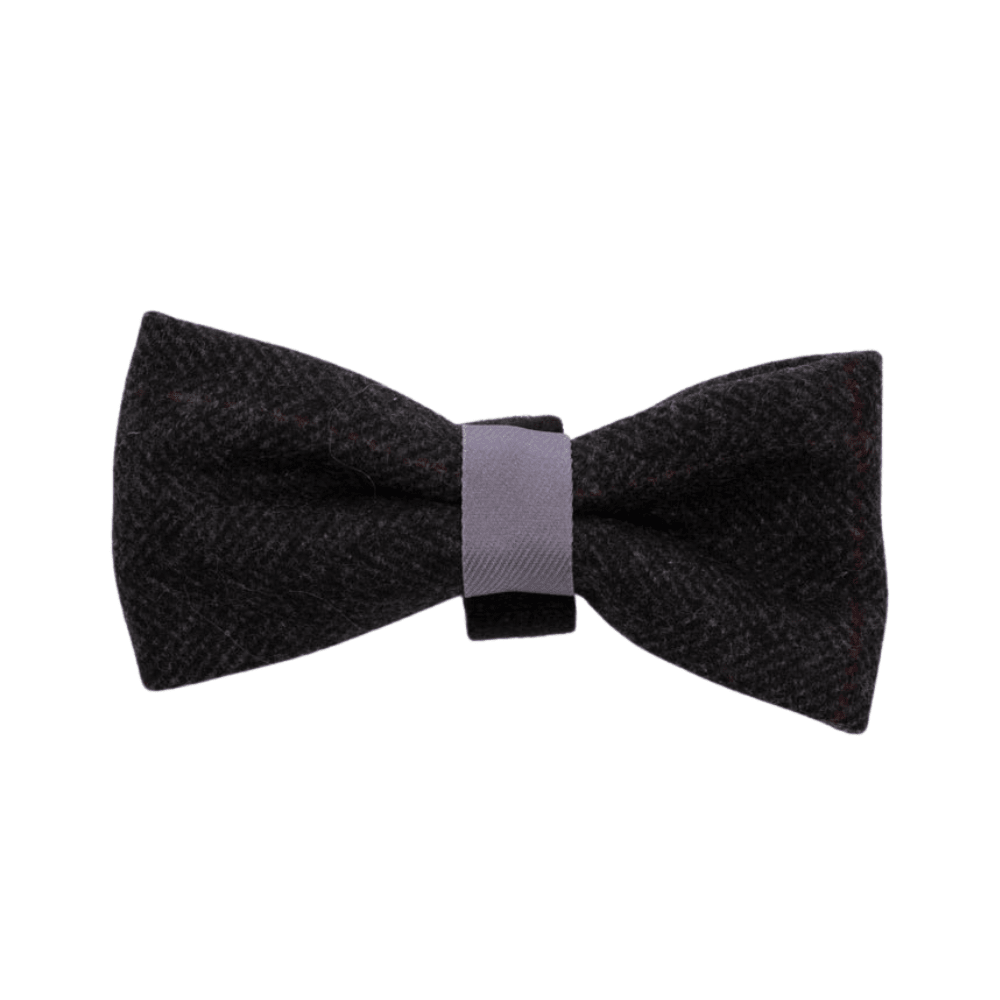 Bailey and Coco Charcoal Tweed dog bow tie for elegant weddings