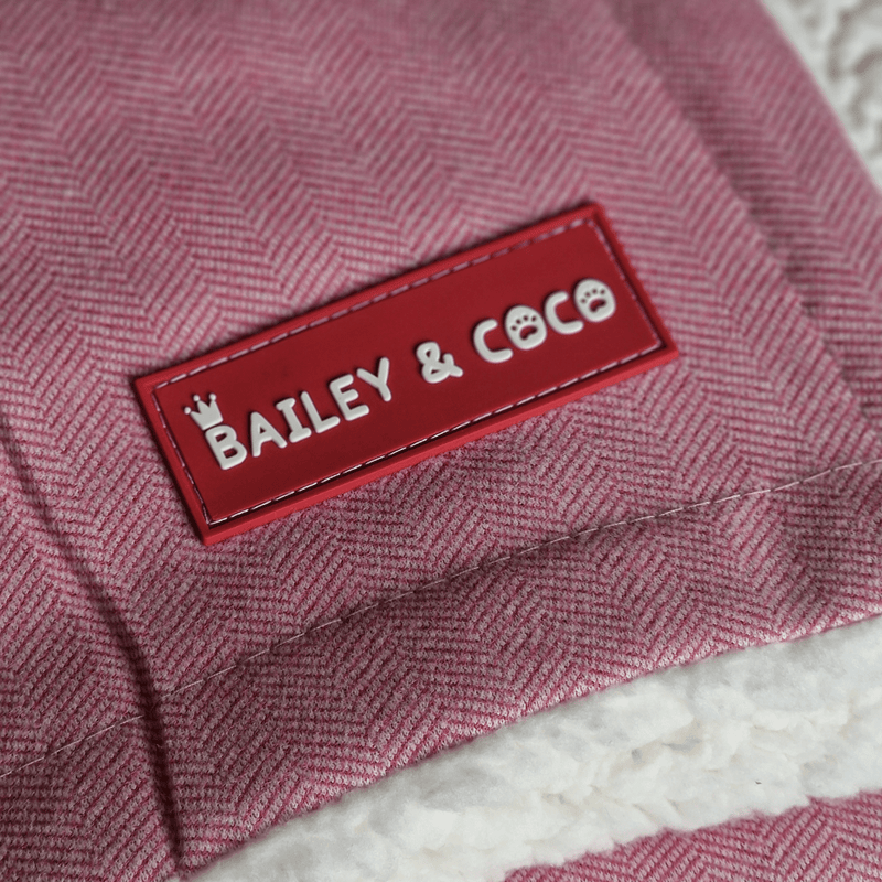 Bubblegum Pink Tweed Dog Blanket - Soft Sherpa Lined - Bailey and Coco (UK)