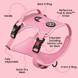 Bubblegum Tweed Adjustable Dog Harness, Lead, Collar & Dog Walking Bag Bundle - Bailey and Coco (UK)
