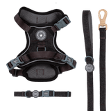 Charcoal Tweed Trail & Glow Dog Harness, Lead & Collar Bundle - Bailey and Coco (UK)