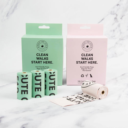 Compostable Dog Poo Bags – 12 Rolls (180 Bags) - Bailey and Coco (UK)