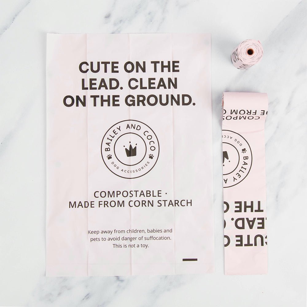 Compostable Dog Poo Bags – 12 Rolls (180 Bags) - Bailey and Coco (UK)