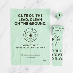Compostable Dog Poo Bags – 12 Rolls (180 Bags) - Bailey and Coco (UK)