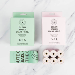 Compostable Dog Poo Bags – 12 Rolls (180 Bags) - Bailey and Coco (UK)