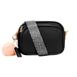 Crossbody Dog Walking Bag - Vegan Leather - Black - Bailey and Coco (UK)