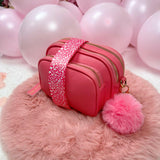 Crossbody Dog Walking Bag - Vegan Leather - Hot Pink - Bailey and Coco (UK)