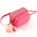 Crossbody Dog Walking Bag - Vegan Leather - Hot Pink - Bailey and Coco (UK)