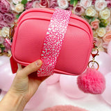 Crossbody Dog Walking Bag - Vegan Leather - Hot Pink - Bailey and Coco (UK)