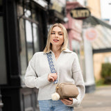 Crossbody Dog Walking Bag - Vegan Leather - Latte - Bailey and Coco (UK)