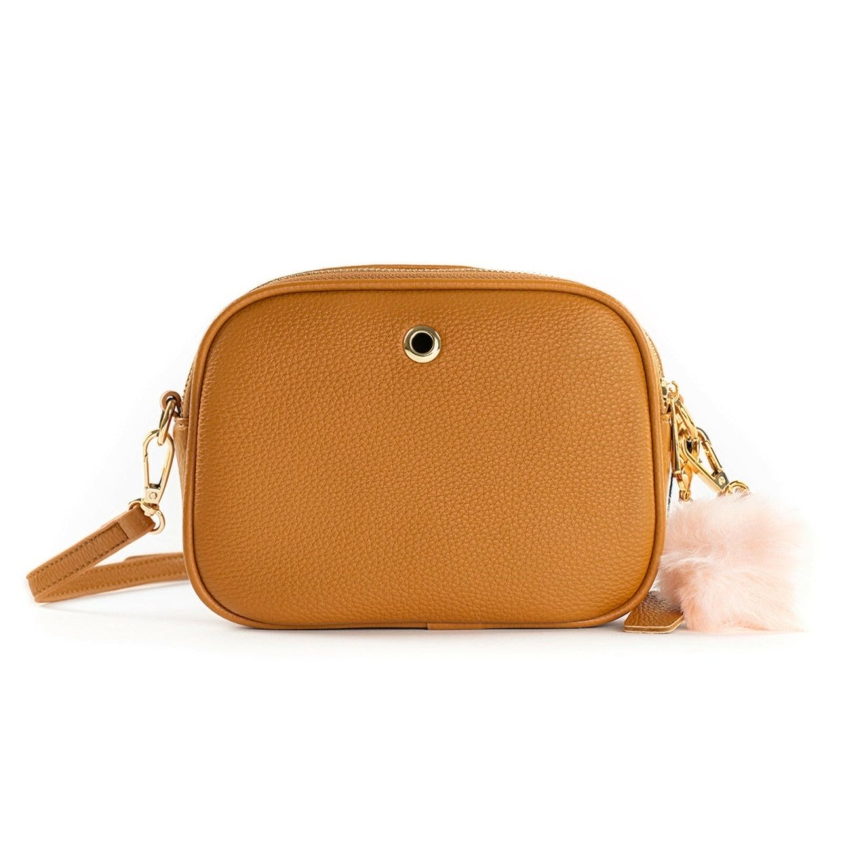 Crossbody Dog Walking Bag - Vegan Leather - Oxford Tan - Bailey and Coco (UK)