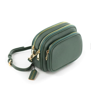 Crossbody Dog Walking Bag - Vegan Leather - Vintage Green - Bailey and Coco (UK)