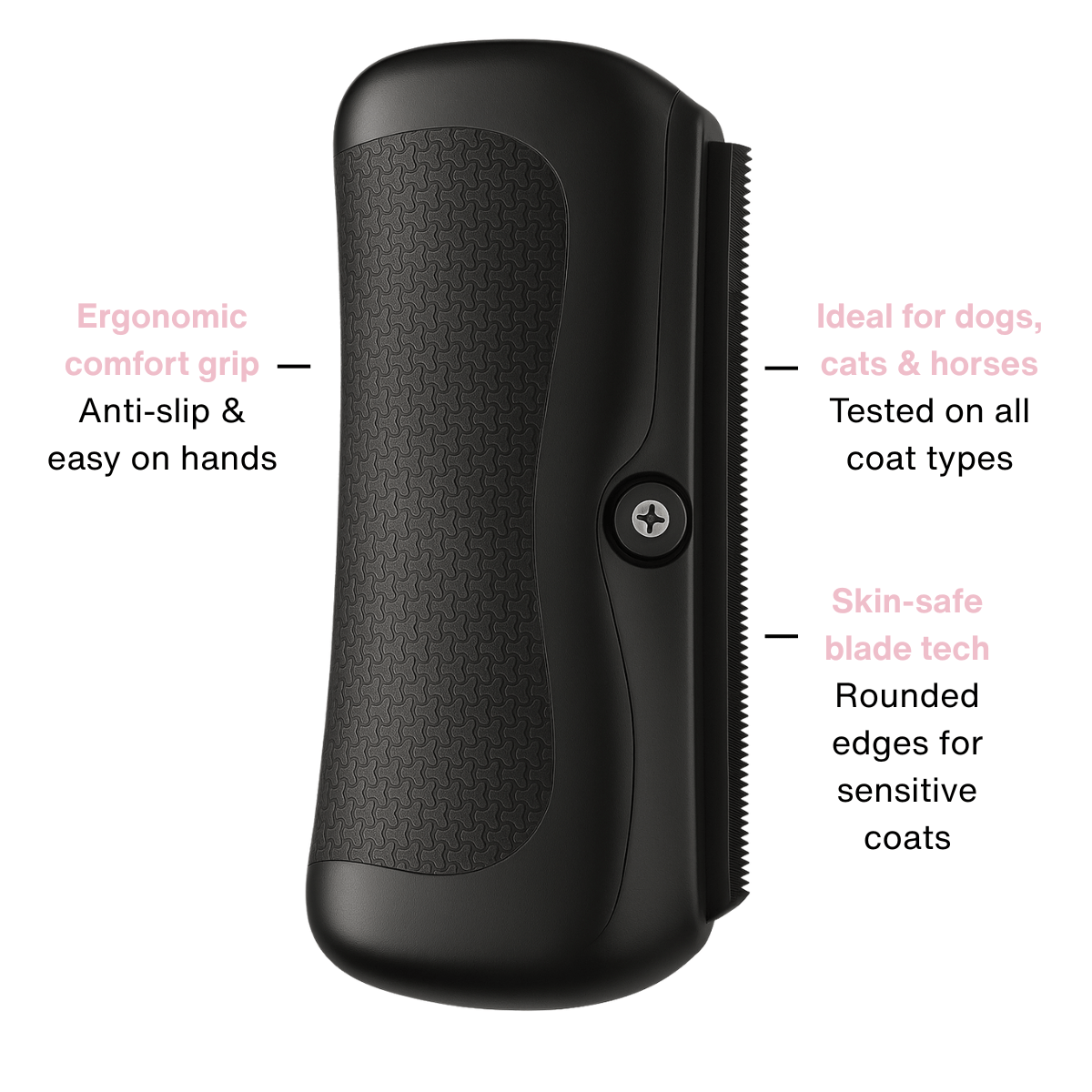 Deshedding Brush for Dogs, Cats, Horses – Black - Bailey and Coco (UK)