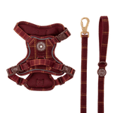 Dog Harness and Lead Set - Colour Drops - Mulberry Plaid - Bailey and Coco (UK)