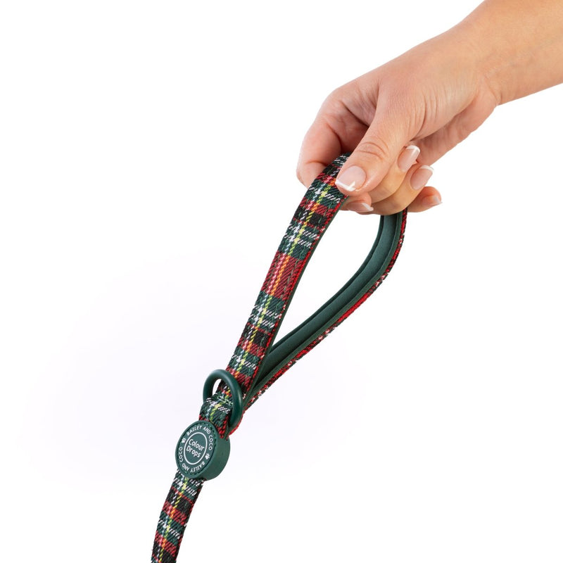 Dog Harness and Lead Set - Colour Drops - Red Highland Tartan - Bailey and Coco (UK)